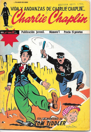 HQ* - CHARLIE CHAPLIN - No.1 - Presumido: Década de 1970 - Espanha (Euredit - Barcelona) - A Cores-